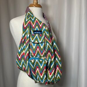 KAVU AZTEC PRINT CROSSBODY BAG WITH ADJUSTABLE ROPE STRAP